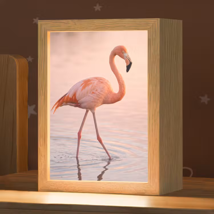 Flamingo - Water - Roze Light Box met kabel (Kinderlampje) klein -zzz_3d_website