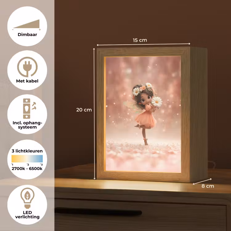 Bloemenfee - Roze - Meisje Light Box met kabel klein -USP_NL