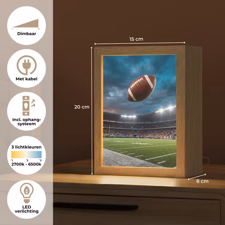 Football - Bal - Stadion - Sport Light Box met kabel (Kinderlampje) klein -USP_NL