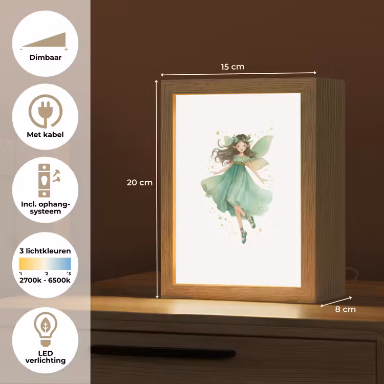 Bosfee - Groen - Sprookje Light Box met kabel klein -USP_NL