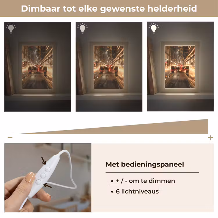 Formule 1 - Auto - Race - Goud - Jongens Light Box met kabel klein -USP_dimbaarNL