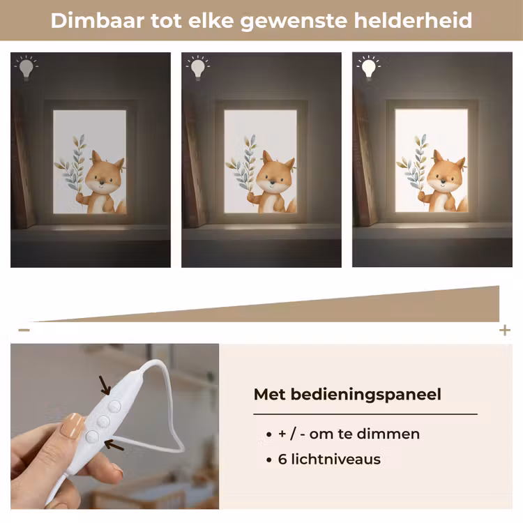 Vos - Dier - Bosdieren Light Box met kabel klein -USP_dimbaarNL