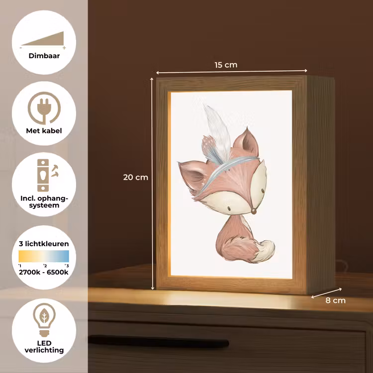 Vos - Dier - Bosdieren Light Box met kabel klein -USP_NL
