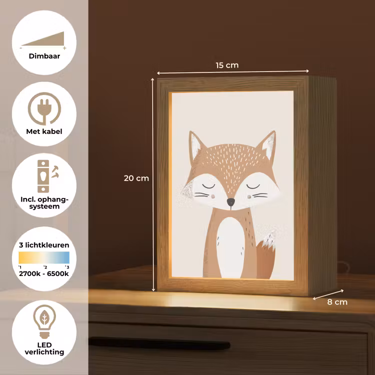 Vos - Dier - Bosdieren Light Box met kabel klein -USP_NL