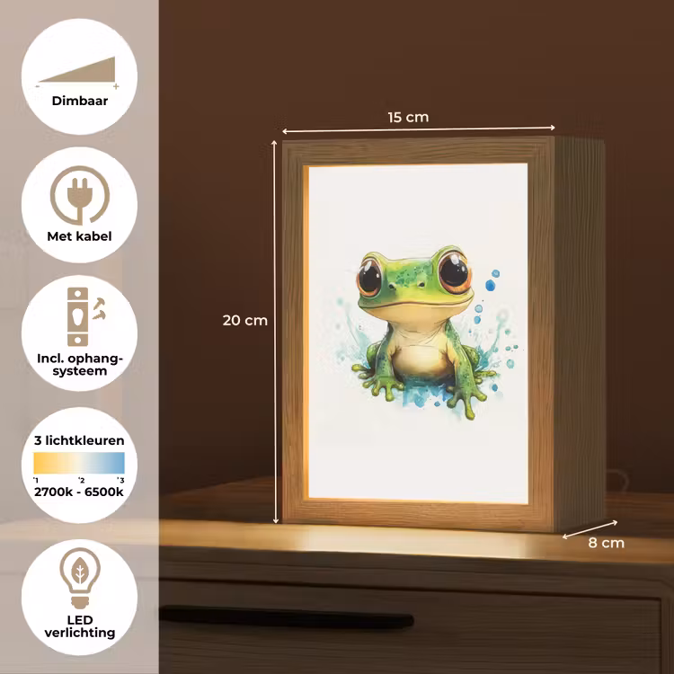 Kikker - Groen - Water - Dieren Light Box met kabel klein -USP_NL