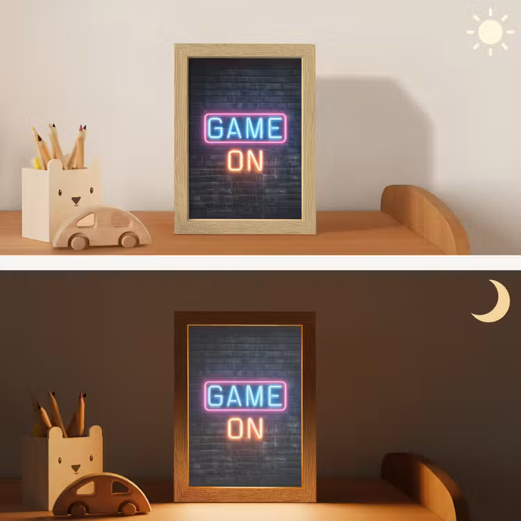 Game on - Neon - Muur Light Box met kabel klein -sfeer3_kind