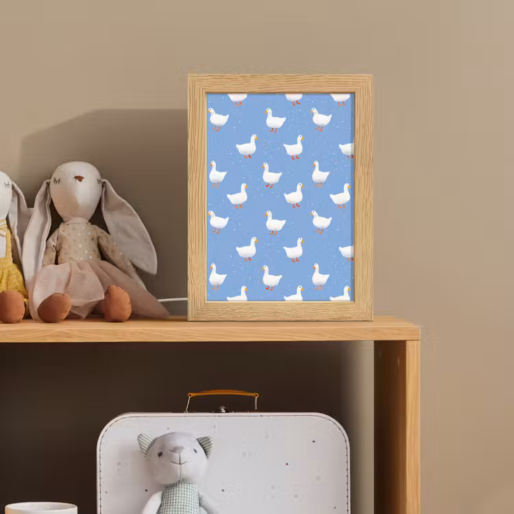Ganzen - Elegant - Blauw Light Box met kabel (Kinderlampje) klein 904 -sfeer2_kind