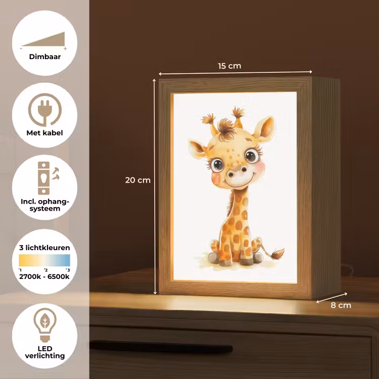 Giraf - Baby dier - Wilde dieren Light Box met kabel klein -USP_NL