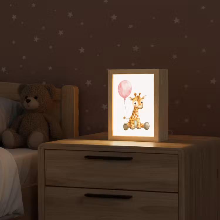 Giraf - Baby - Dieren - Roze ballon Light Box met kabel klein -sfeer1_kind