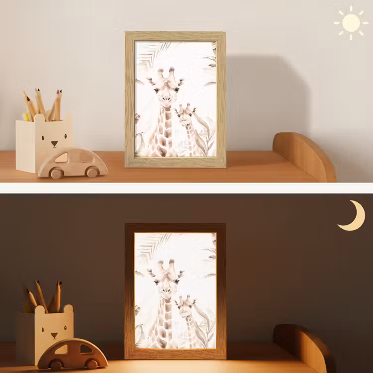 Giraffe - Jungle - Bruin - Kinderen Light Box met kabel klein -sfeer3_kind