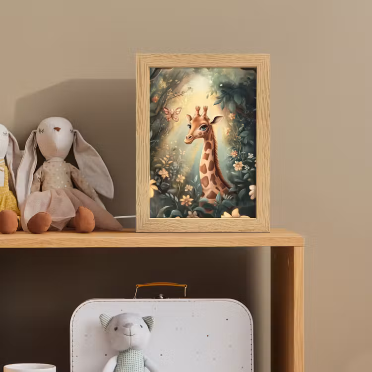 Giraffe - Jungle - Bloemen Light Box met kabel klein -sfeer2_kind