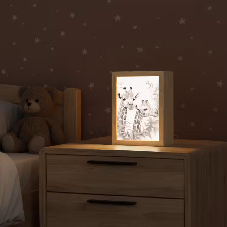 Giraffe - Bladeren - Bruin - Jungle - Kind Light Box met kabel klein -sfeer1_kind