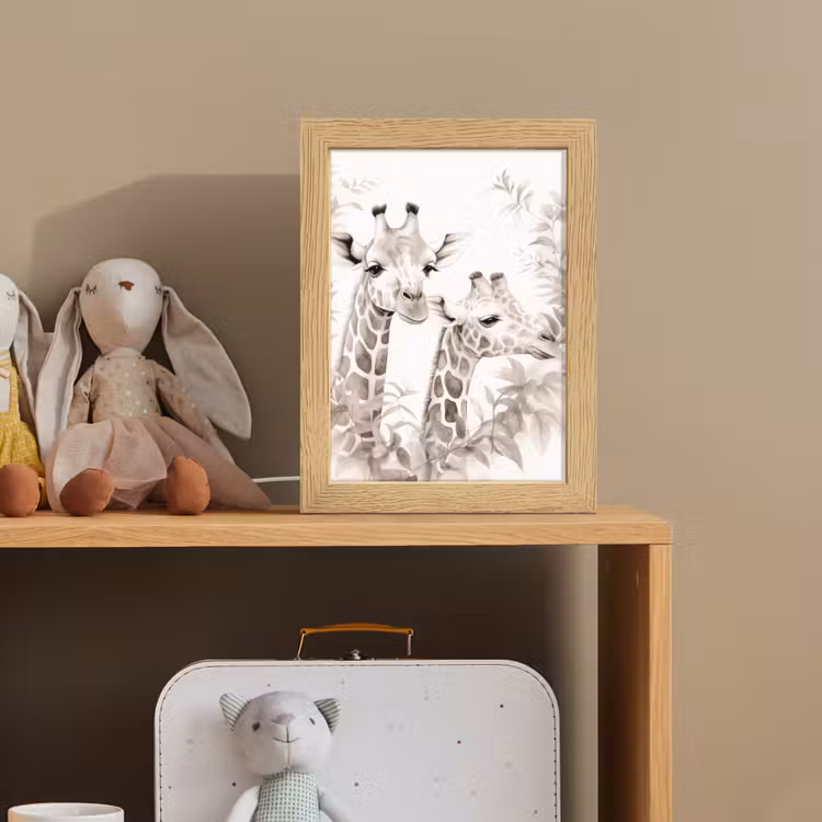 Giraffe - Bladeren - Bruin - Jungle - Kind Light Box met kabel klein -sfeer2_kind