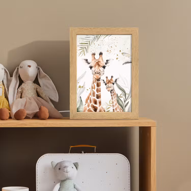 Giraffe - Bladeren - Kinderen - Dieren - Jungle Light Box met kabel klein -sfeer2_kind