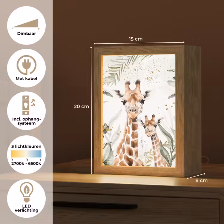 Giraffe - Natuur - Kinderen - Dieren Light Box met kabel klein -USP_NL