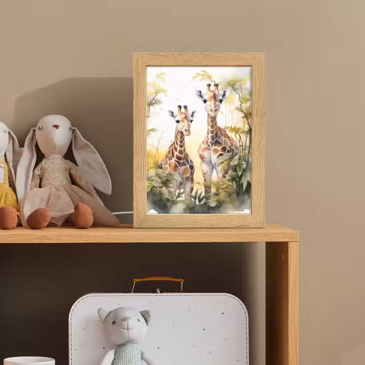 Giraffe - Wilde dieren - Natuur - Kinderen Light Box met kabel klein -sfeer2_kind