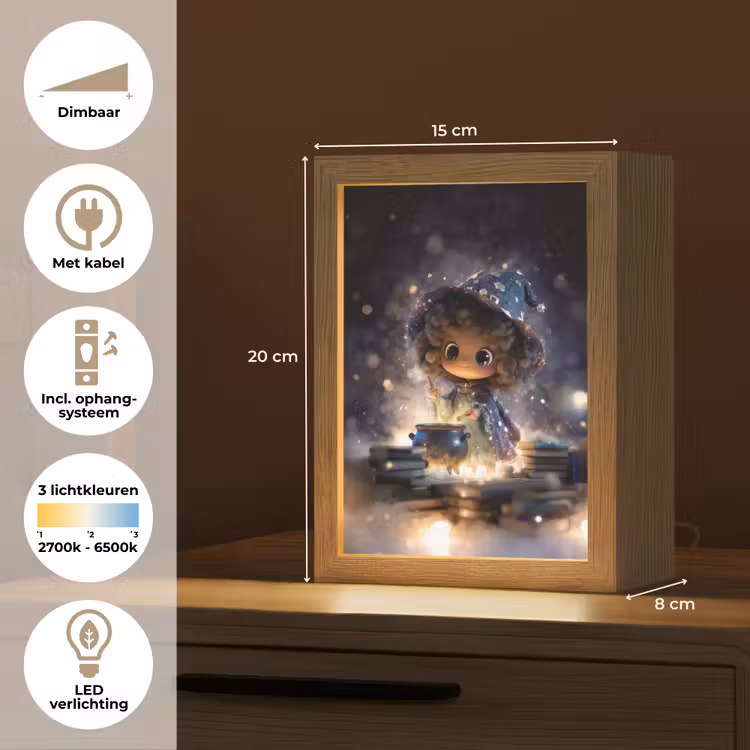 Meisje - Toveren - Sterren - Paars Light Box met kabel klein -USP_NL