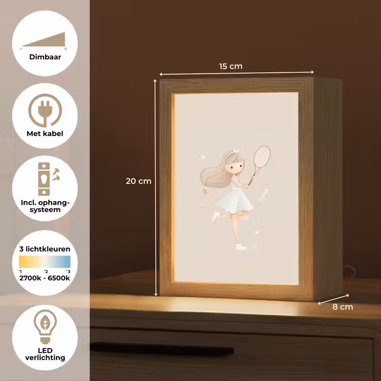 Meisje - Tennis - Beige Light Box met kabel klein -USP_NL