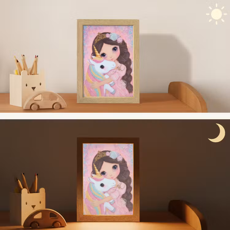 Meisje - Eenhoorn - Glitter Light Box met kabel klein -sfeer3_kind