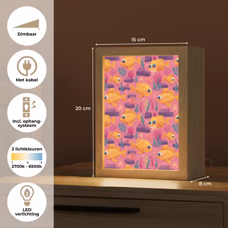 Goudvissen - Koraal - Kleurrijk Light Box met kabel (Kinderlampje) klein 904 -USP_NL