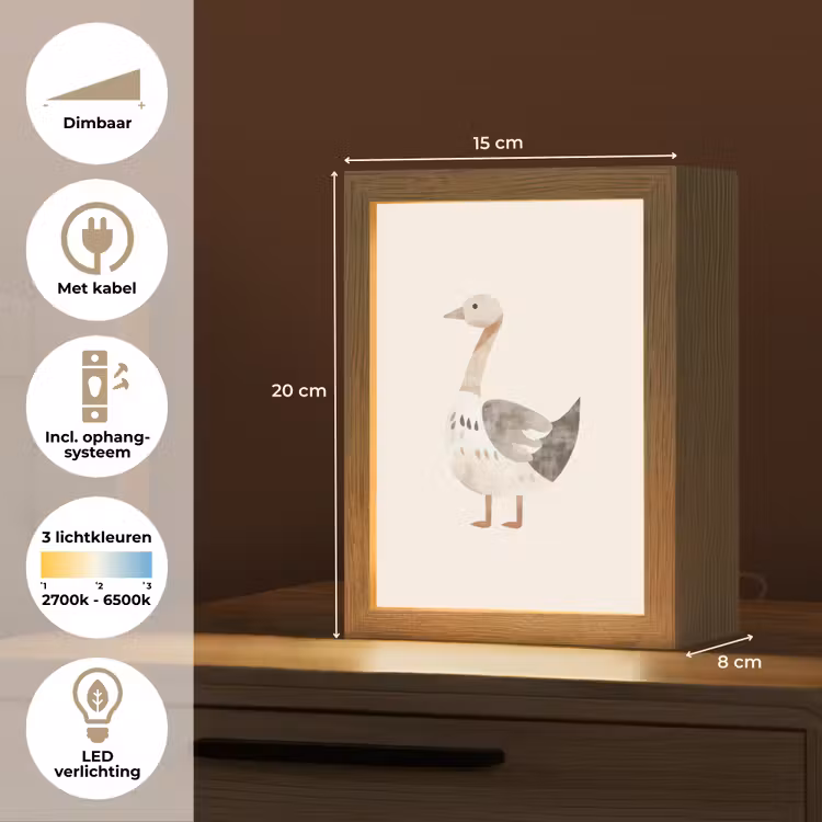 Gans - Dier - Pastel kleuren Light Box met kabel klein -USP_NL