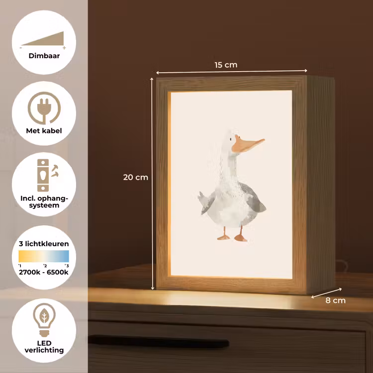 Gans - Eend - Boerderij - Dieren Light Box met kabel klein -USP_NL