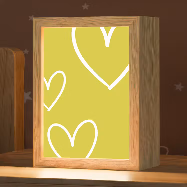 Groen - Hartjes - Wit Light Box met kabel (Kinderlampje) klein -zzz_3d_website