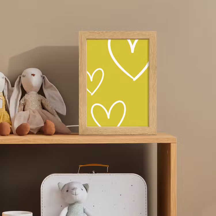 Groen - Hartjes - Wit Light Box met kabel (Kinderlampje) klein -sfeer2_kind