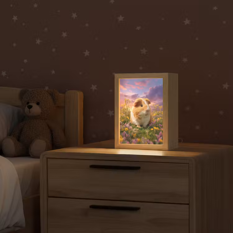Cavia - Kleurrijk - Bloemen Light Box met kabel klein -sfeer1_kind