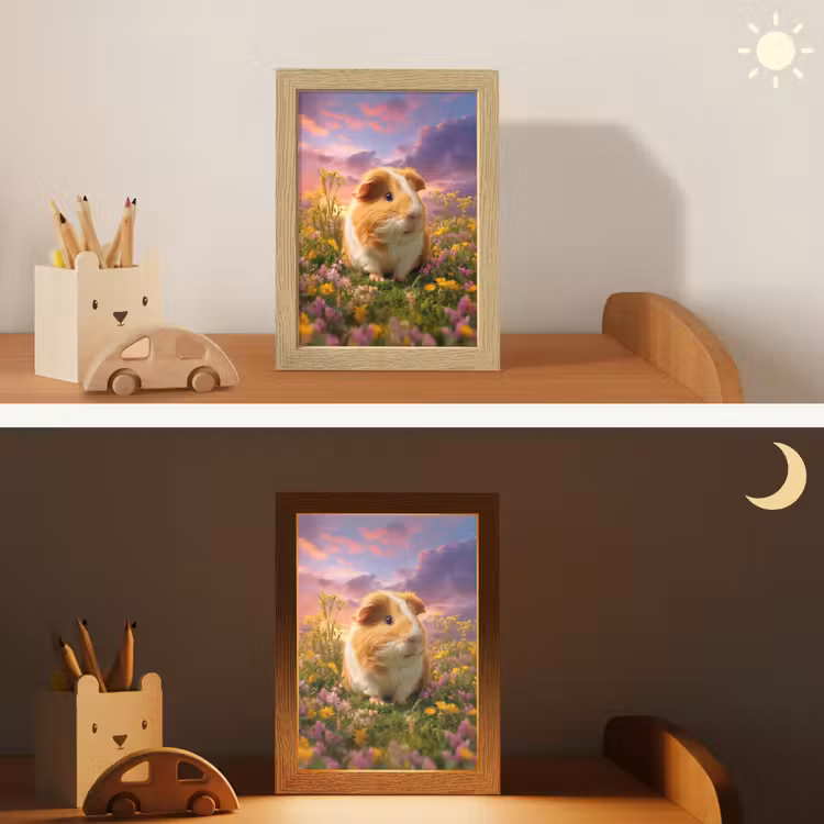 Cavia - Kleurrijk - Bloemen Light Box met kabel klein -sfeer3_kind