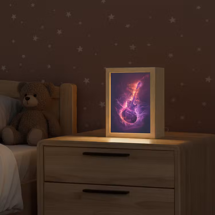 Gitaar - Muziek - Rook - Paars Light Box met kabel klein -sfeer1_kind