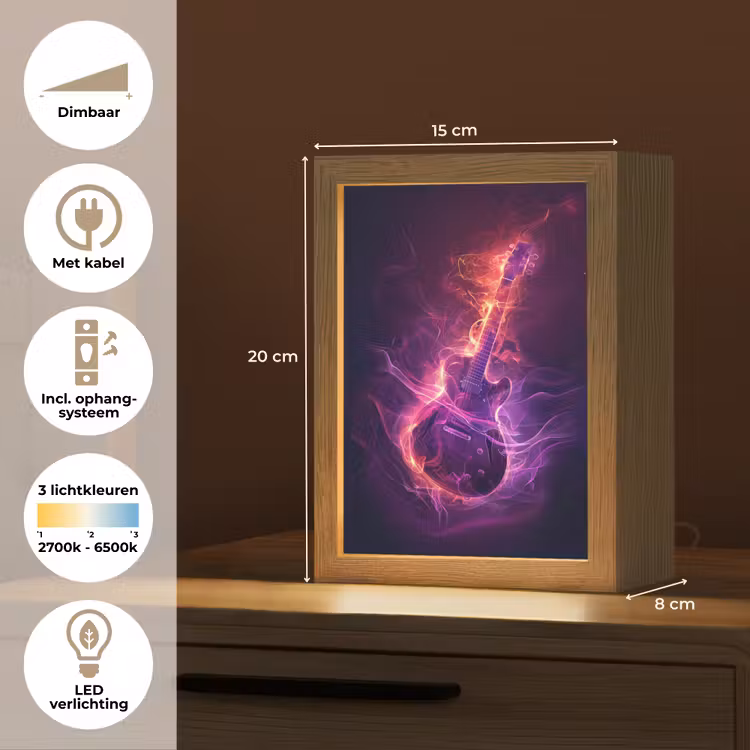 Gitaar - Muziek - Rook - Paars Light Box met kabel klein -USP_NL