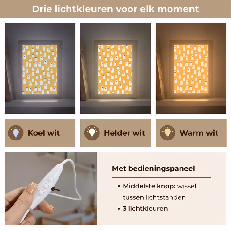 Halloween - Spookjes - Oker Light Box met kabel (Kinderlampje) klein 904 -USP_lichtkleurNL