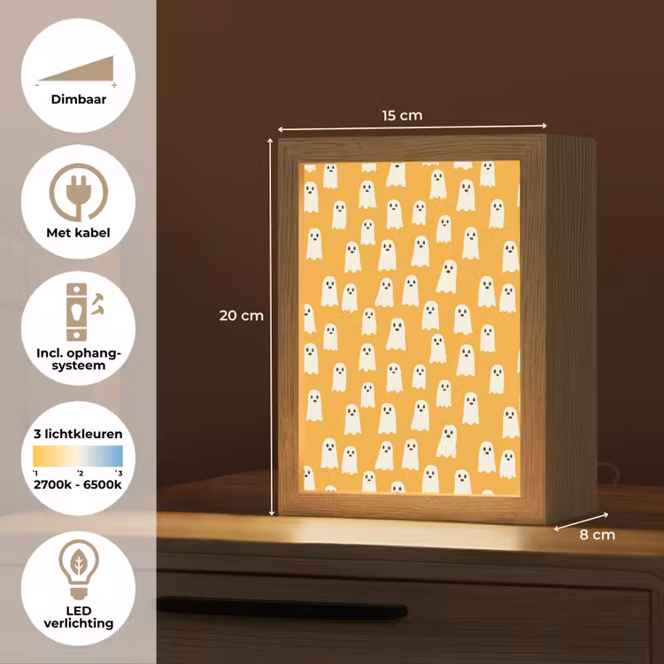 Halloween - Spookjes - Oker Light Box met kabel (Kinderlampje) klein 904 -USP_NL