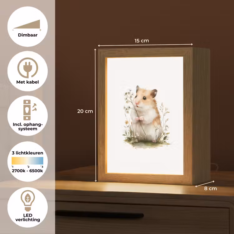 Hamster - Bloemen Light Box met kabel klein -USP_NL
