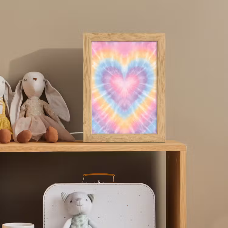Hartvorm - Pastelkleuren - Tie Dye Light Box met kabel klein -sfeer2_kind