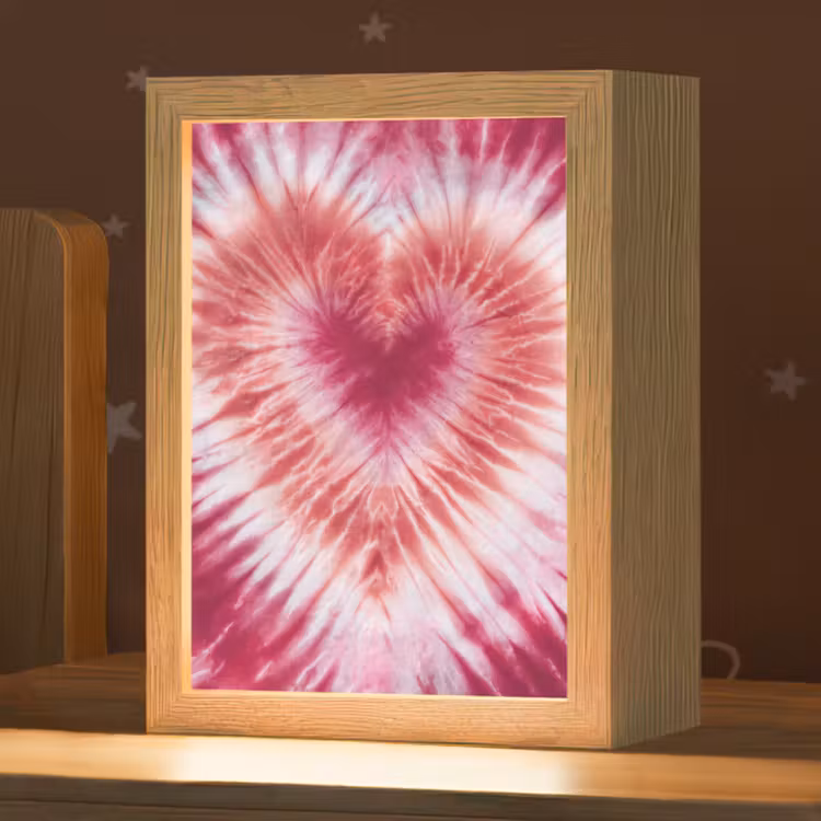 Hartvorm - Roze - Tie dye Light Box met kabel klein -zzz_3d_website