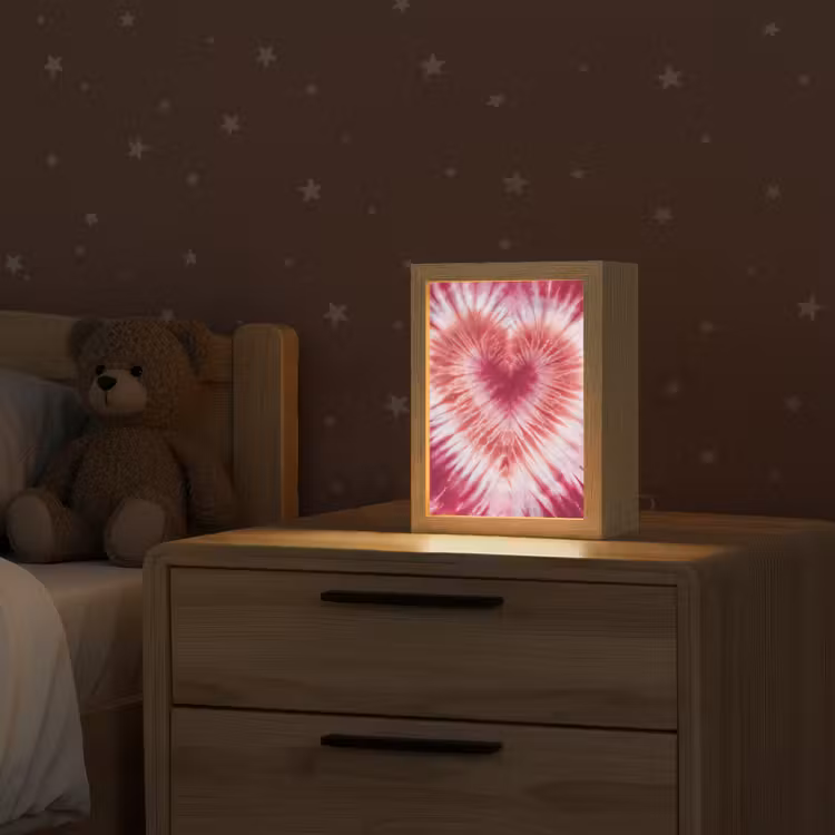Hartvorm - Roze - Tie dye Light Box met kabel klein -sfeer1_kind