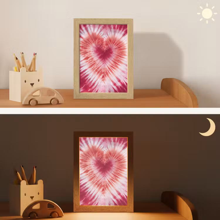 Hartvorm - Roze - Tie dye Light Box met kabel klein -sfeer3_kind