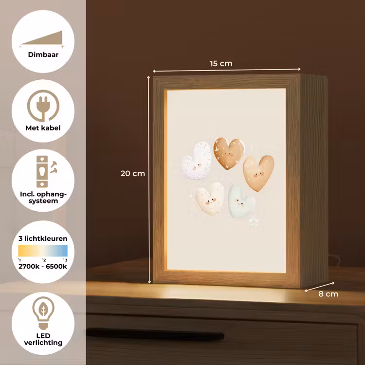 Hartjes - Kleurrijk - Pastel Light Box met kabel klein -USP_NL