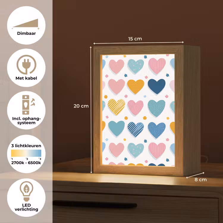 Hartjes - Pastel - Patroon Light Box met kabel klein -USP_NL