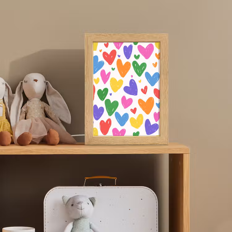 Hartjes - Patroon - Kleurrijk Light Box met kabel klein -sfeer2_kind