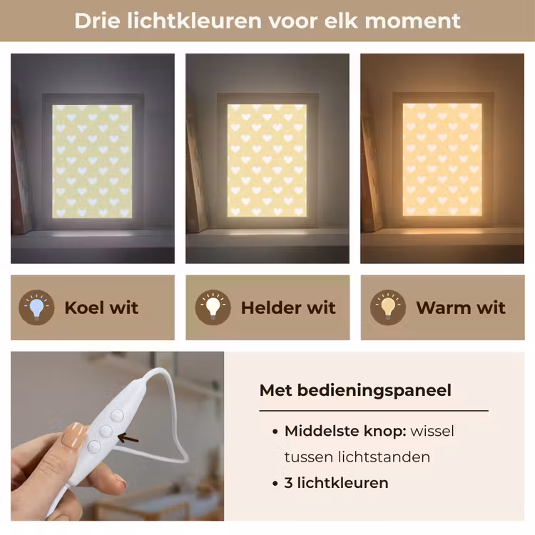 Hartjes - Patroon - Geel Light Box met kabel (Kinderlampje) klein 904 -USP_lichtkleurNL