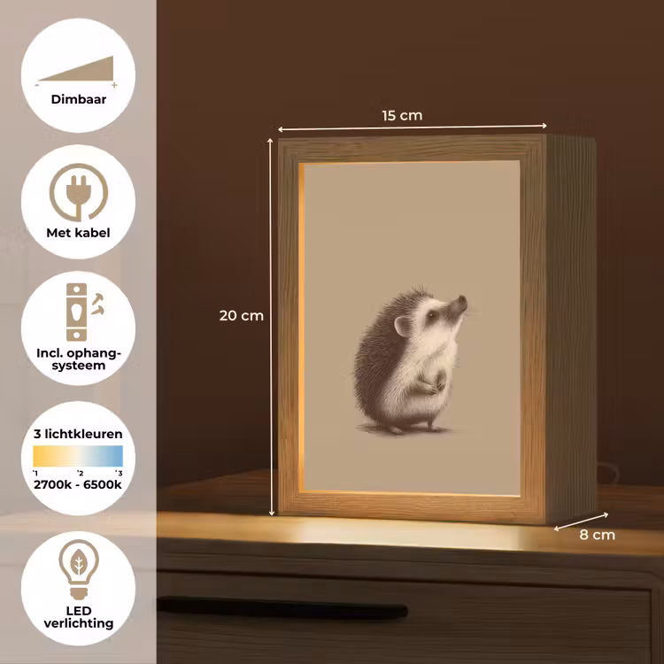 Egel - Snuitje - Bruin - Stekels Light Box met kabel klein -USP_NL