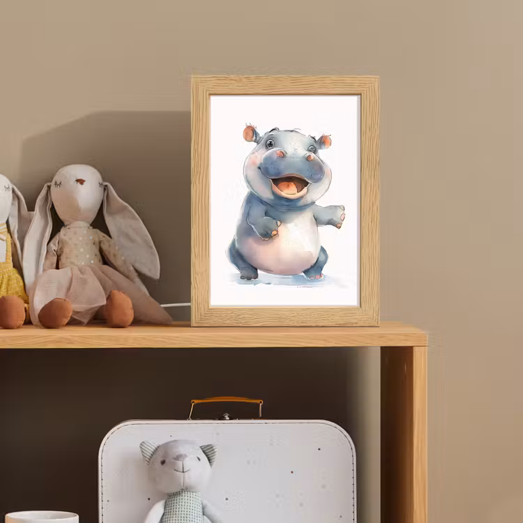 Nijlpaard - Baby dier - Dieren Light Box met kabel klein -sfeer2_kind
