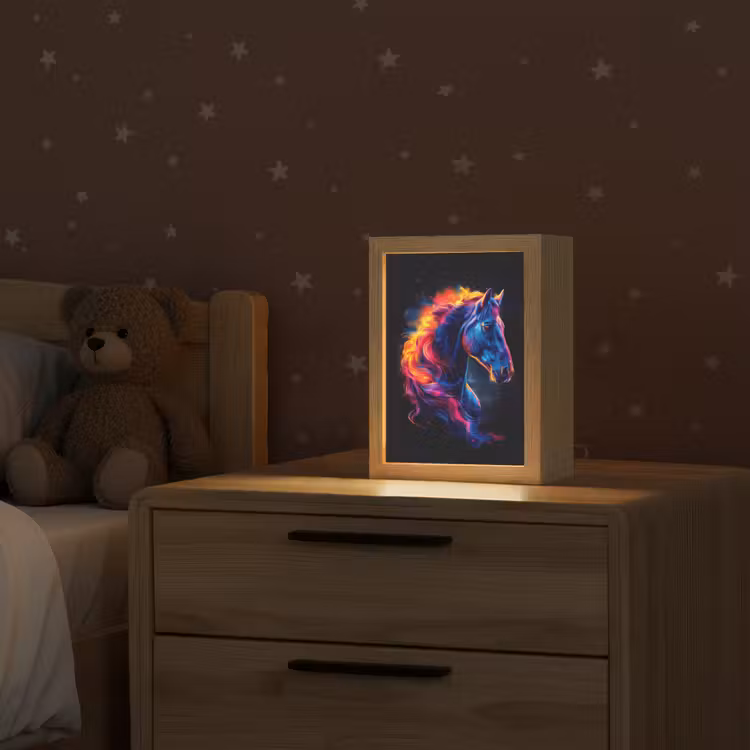 Paard - Dier - Rook - Zwart - Kleuren Light Box met kabel klein -sfeer1_kind
