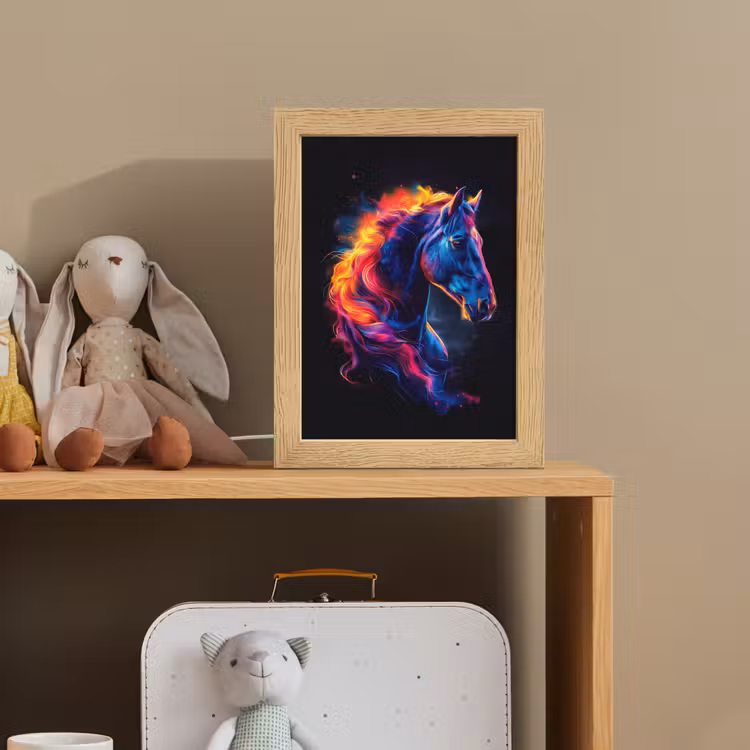 Paard - Dier - Rook - Zwart - Kleuren Light Box met kabel klein -sfeer2_kind
