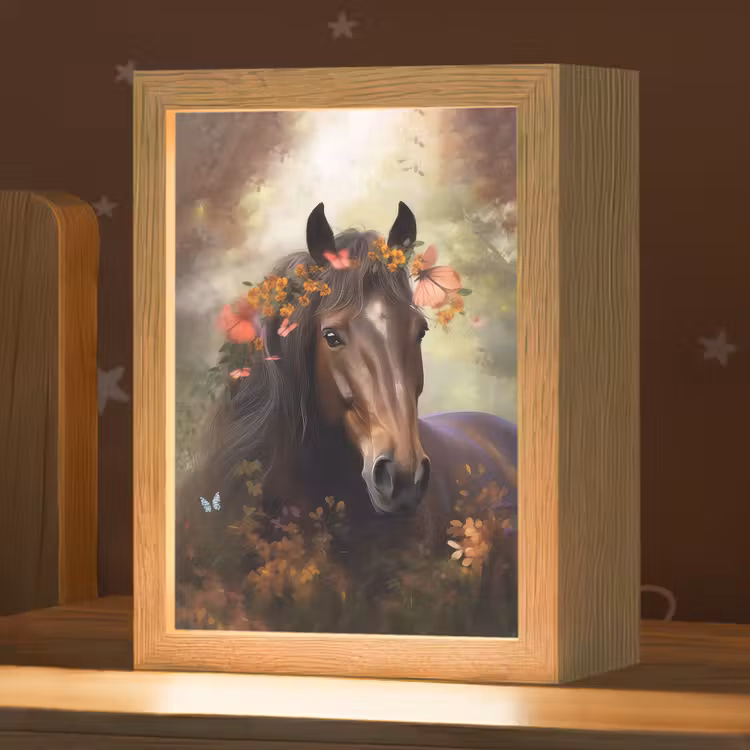 Paard - Dieren - Bloemen - Bos - Vlinder Light Box met kabel klein -zzz_3d_website