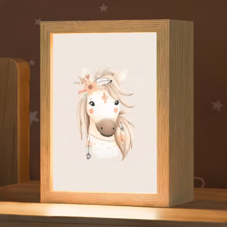 Paard - Bohemian - Pastel Light Box met kabel klein -zzz_3d_website