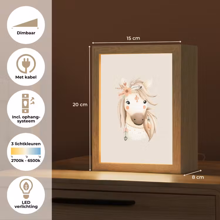 Paard - Bohemian - Pastel Light Box met kabel klein -USP_NL
